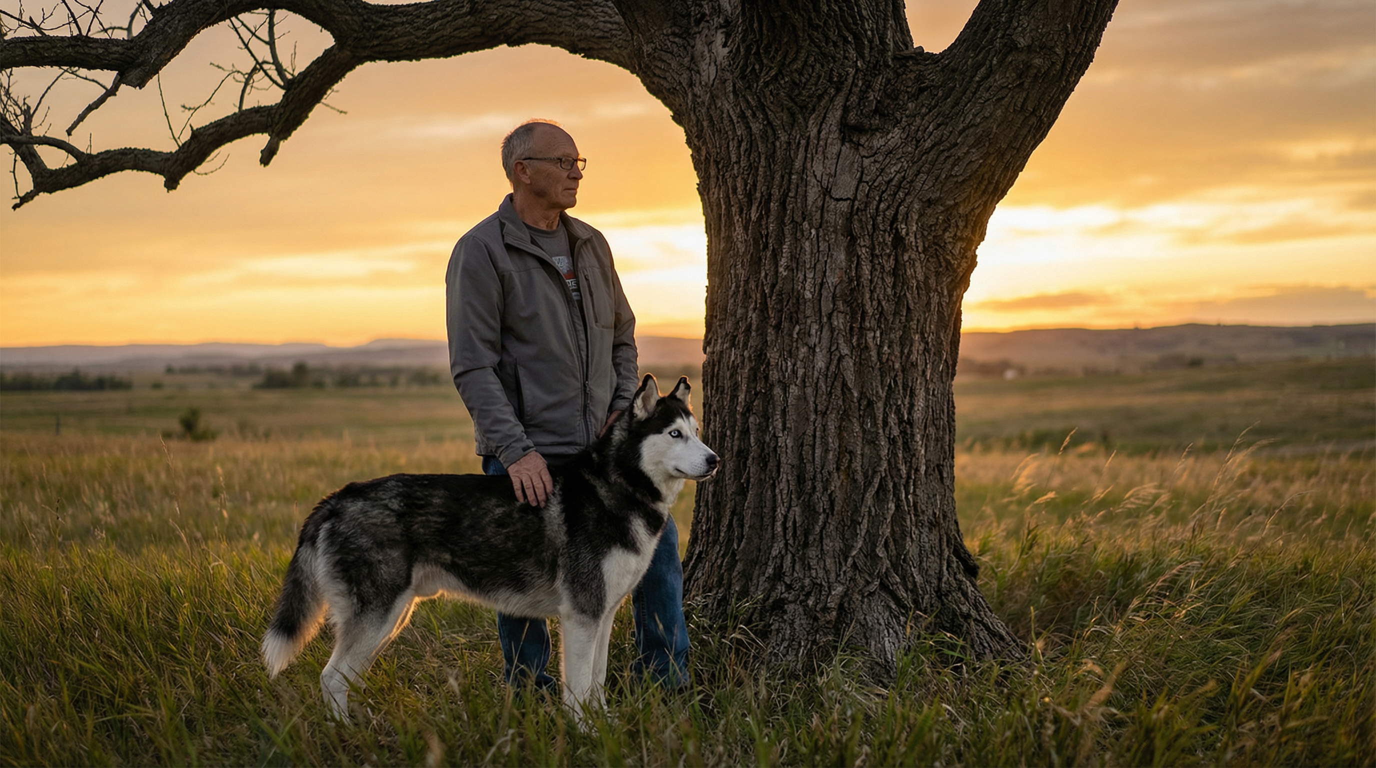 AI Image of a Real Man and His Dog Birthday Print